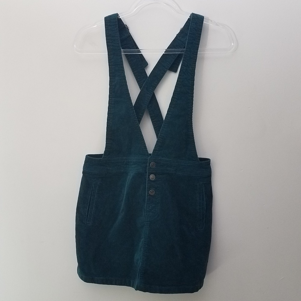 Wild Fable Corduroy Pinafore Teal Corduroy Dress - Picture 2 of 8